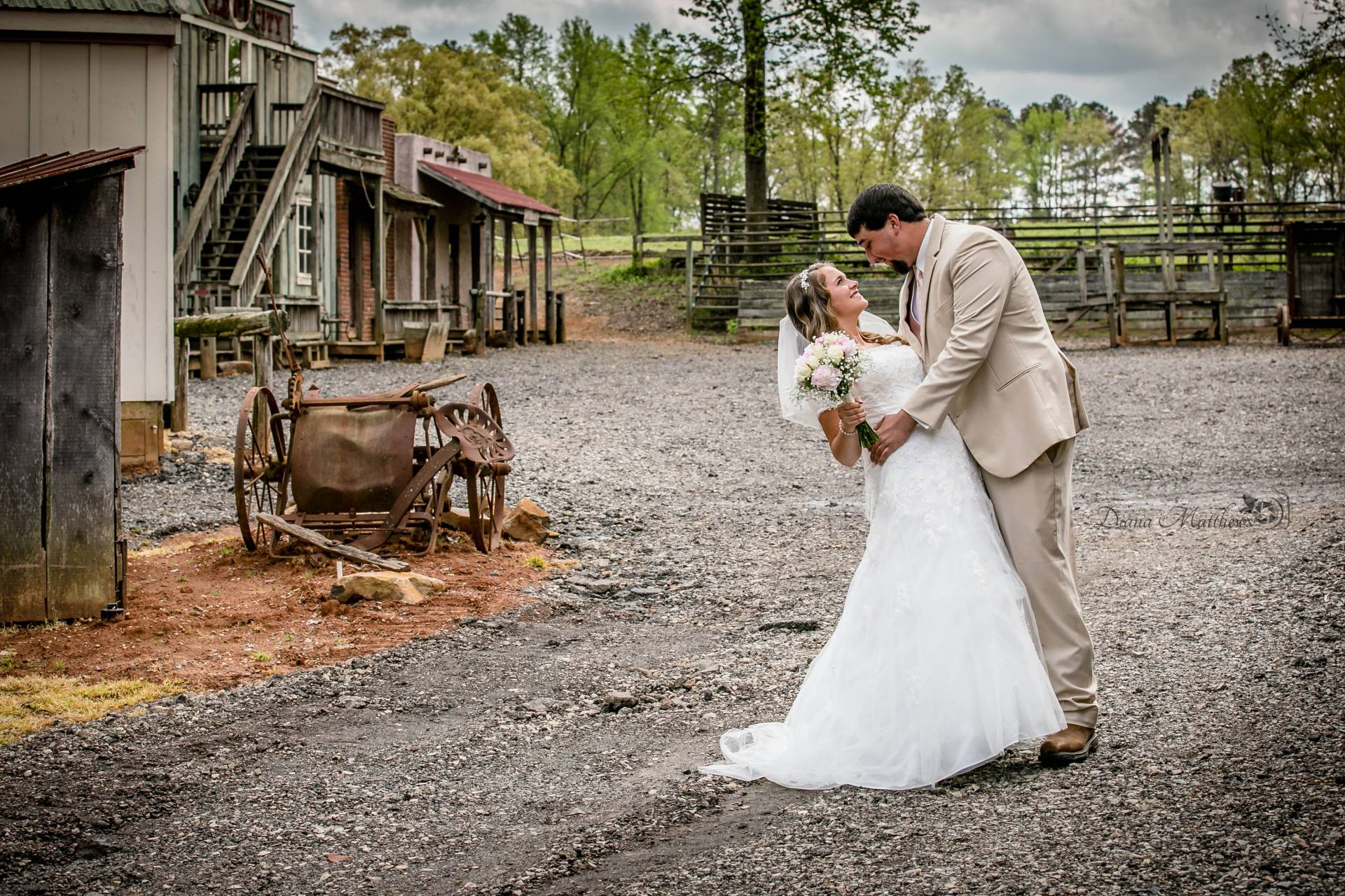 bride and groom on their wedding day in sanford north carolina