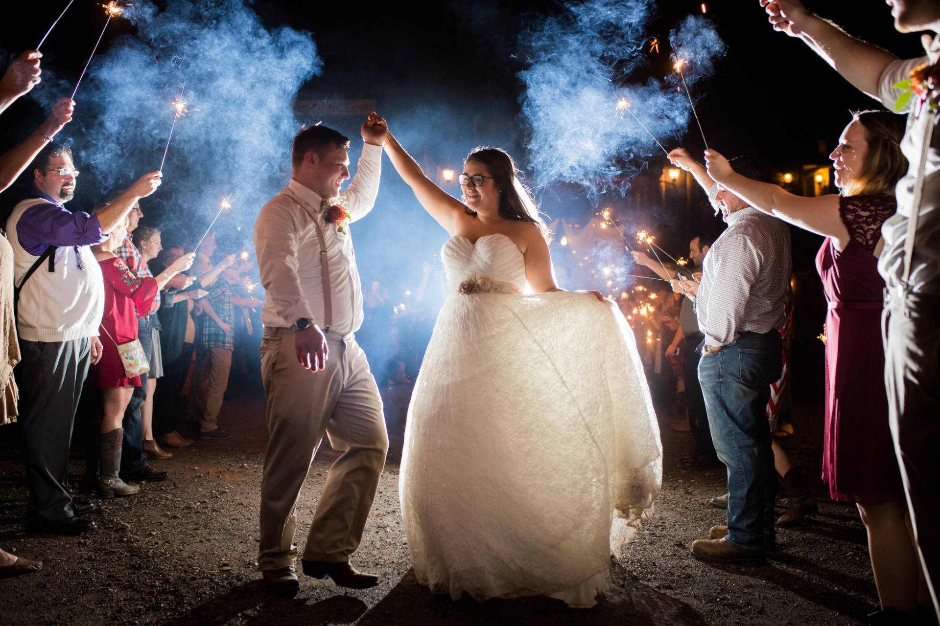 Bride and groom at their wedding